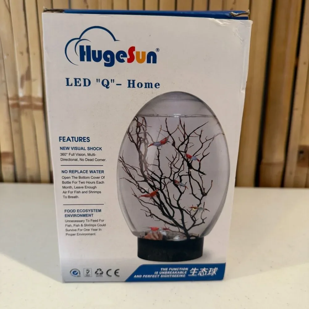 HugeSun LED Q Home Egg Aquarium Decorative Light Black Base Open Box New